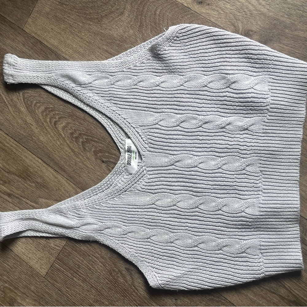 Double Zero Light Gray Knit Top